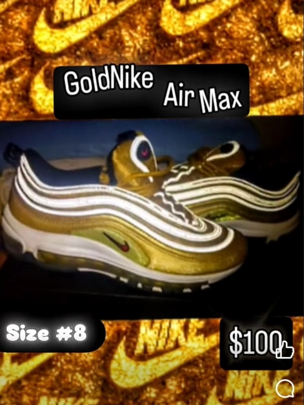 Nike Air Max 97 Metallic Gold and White Women’s Sneakers